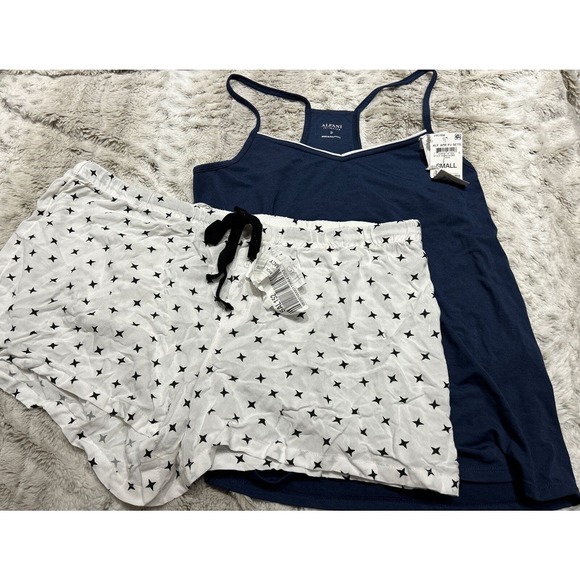 Alfani Intimates Womens Pajama Set PJ L Star Shorts AND Racerback Tank S New. - Picture 1 of 6